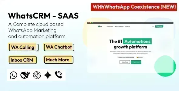 WhatsCRM v5.8.0 - Chatbot, Flow Builder, API Access, WhatsApp CRM SAAS System