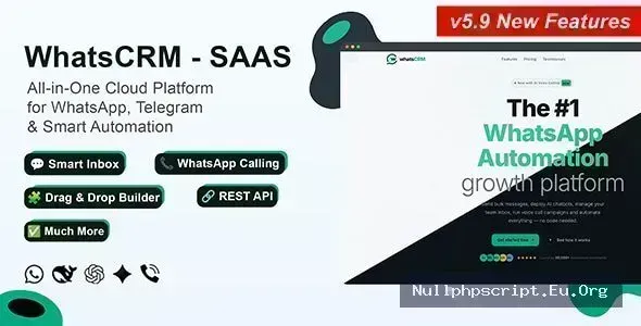 WhatsCRM v5.9.0 - Chatbot, Flow Builder, API Access, WhatsApp CRM SAAS SystemWhatsCRM v5.9.0 - Chatbot, Flow Builder, API Access, WhatsApp CRM SAAS System