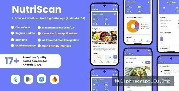 NutriScan v2.0.2 - AI Food Nutrition Analysis Flutter App for Android & iOS