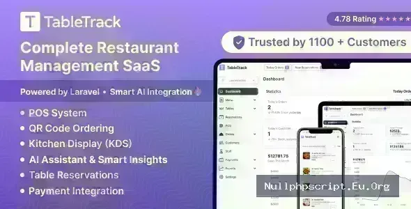 TableTrack v1.2.74 - The Complete SaaS Restaurant Management Solution - nulled