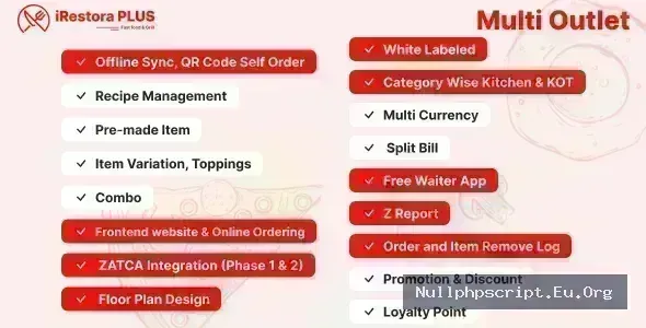 iRestora PLUS Multi Outlet v7.8 - Next Gen Restaurant POS - nulled