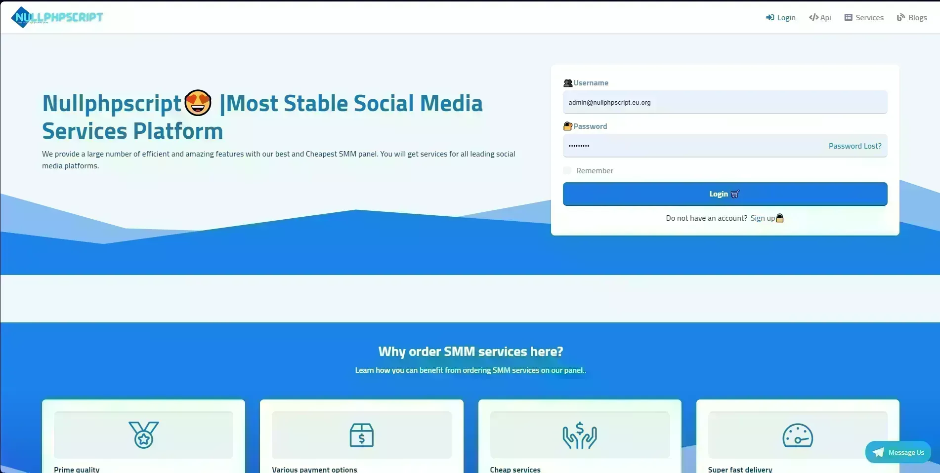 Blue Perfect SMM Panel Script